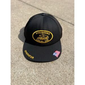 Vtg Engineers Local 139 Operator Union Hat Unisex One Size Black Mesh Snapback